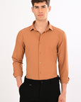 Orange Stretch Slim Fit Shirt