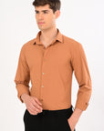 Orange Stretch Slim Fit Shirt