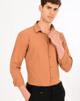 Orange Stretch Slim Fit Shirt