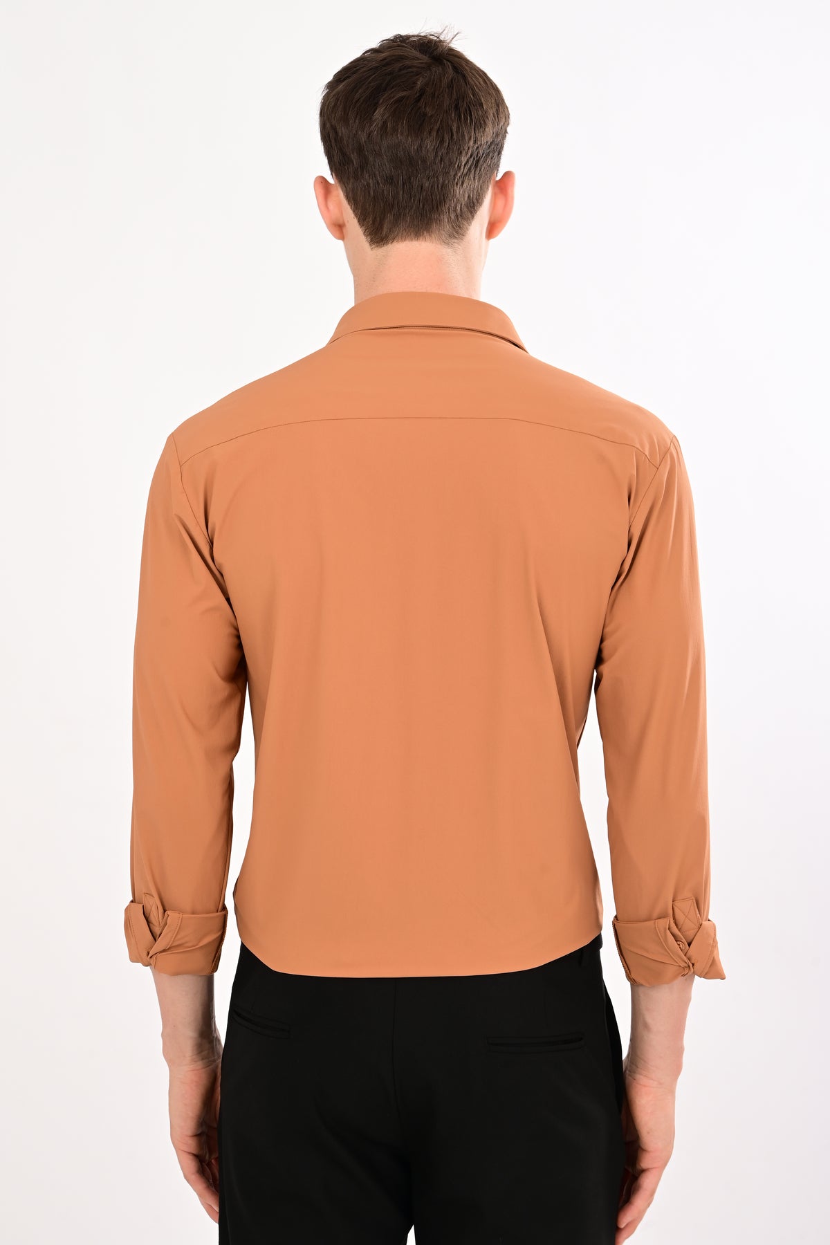 Orange Stretch Slim Fit Shirt