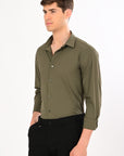 Dark Olive Stretch Slim Fit Shirt