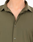 Dark Olive Stretch Slim Fit Shirt