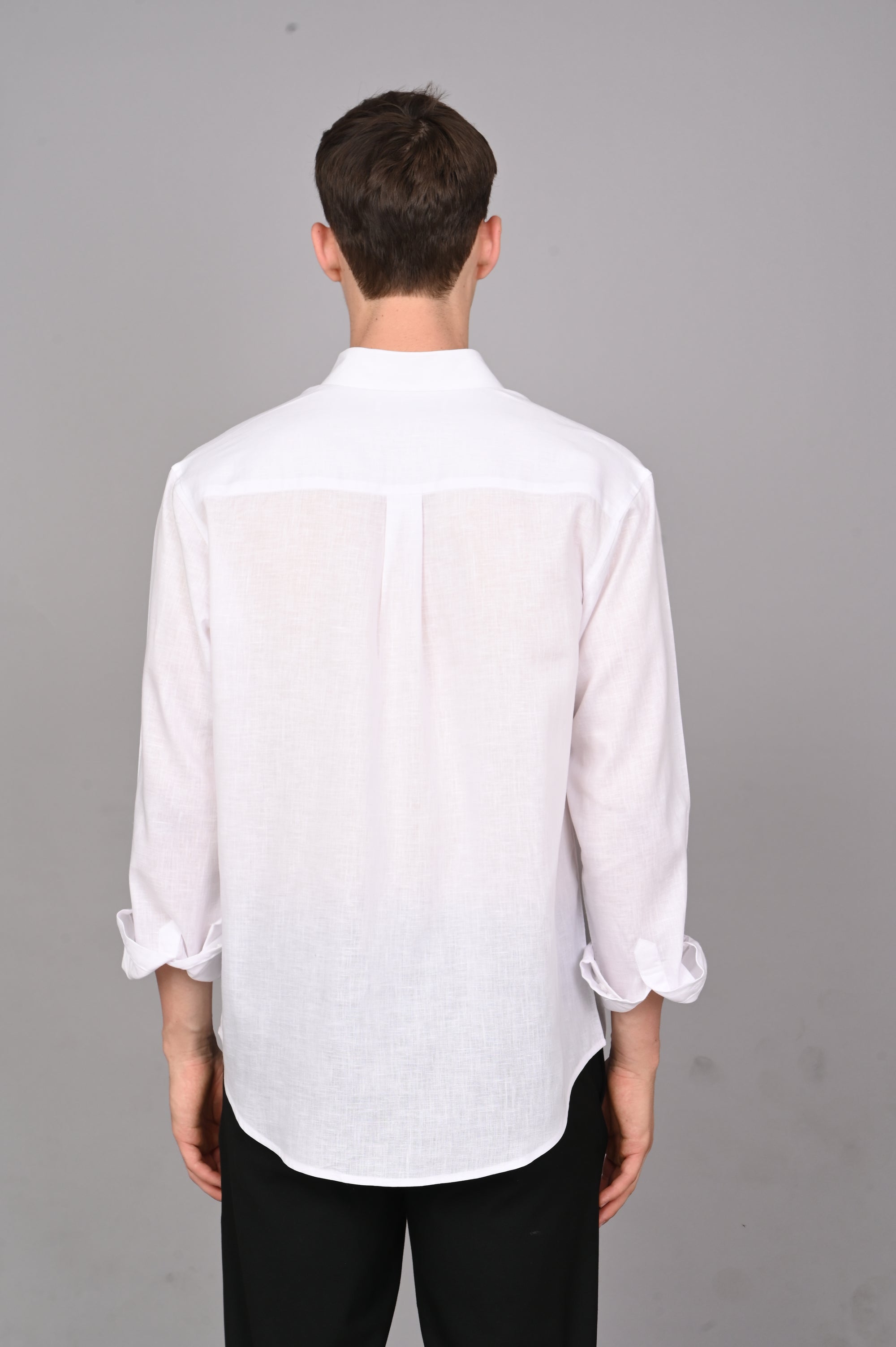 Sunflower Embroidery Relaxed Fit Linen White Shirt