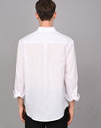 Sunflower Embroidery Relaxed Fit Linen White Shirt