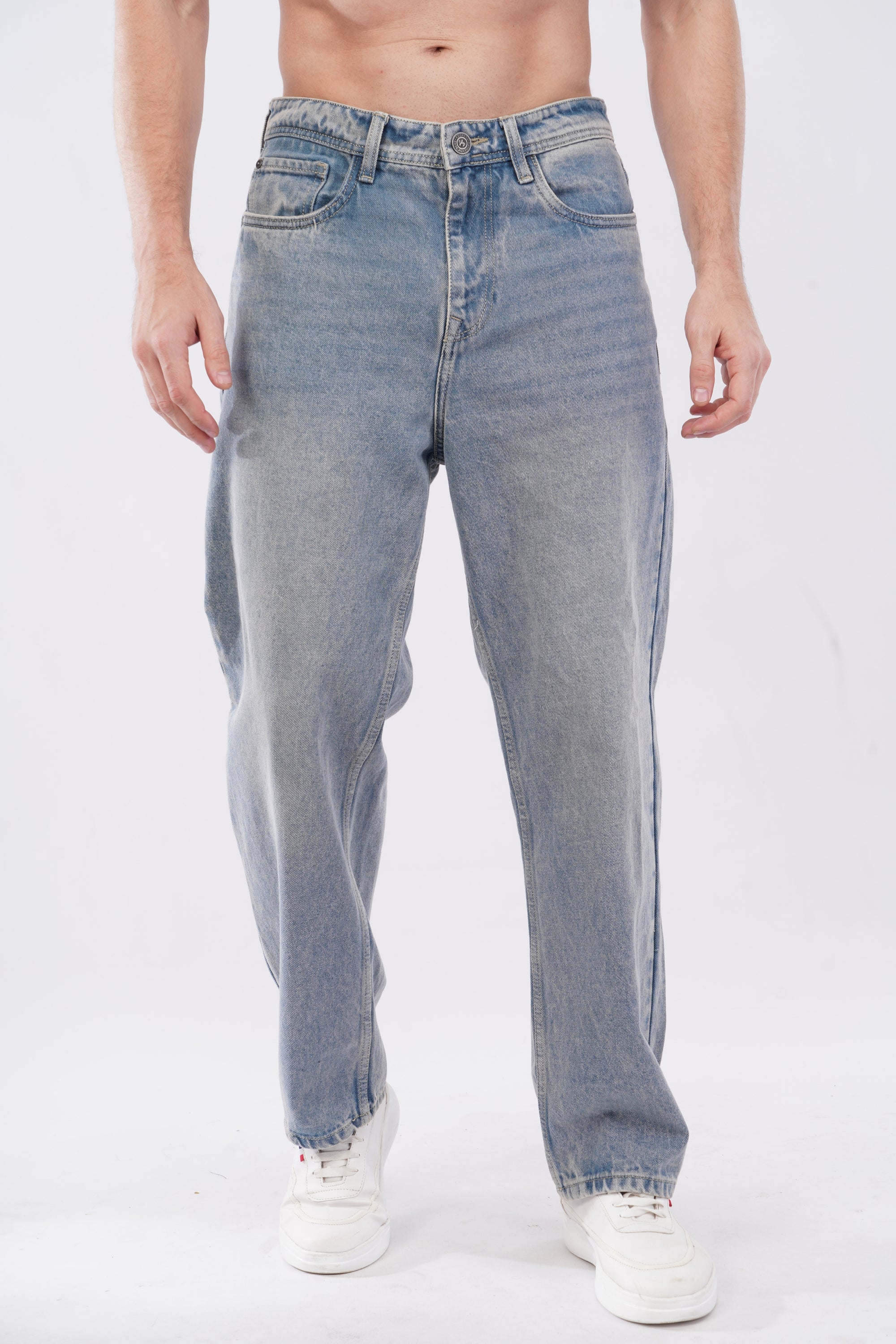 Straight Fit Tinted Blue Denim Pants