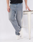Straight Fit Tinted Blue Denim Pants