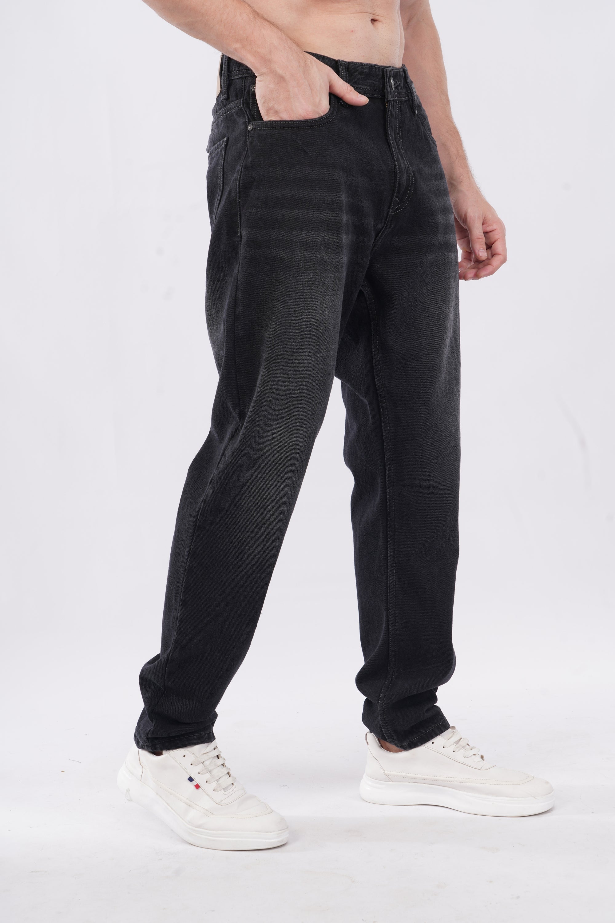 Comfort Fit Classic Black Denim Pants