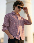 Red Check Relaxed Fit Full Sleeve Shirt