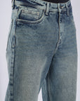 Straight Cut Deep Ocean Denim Pants