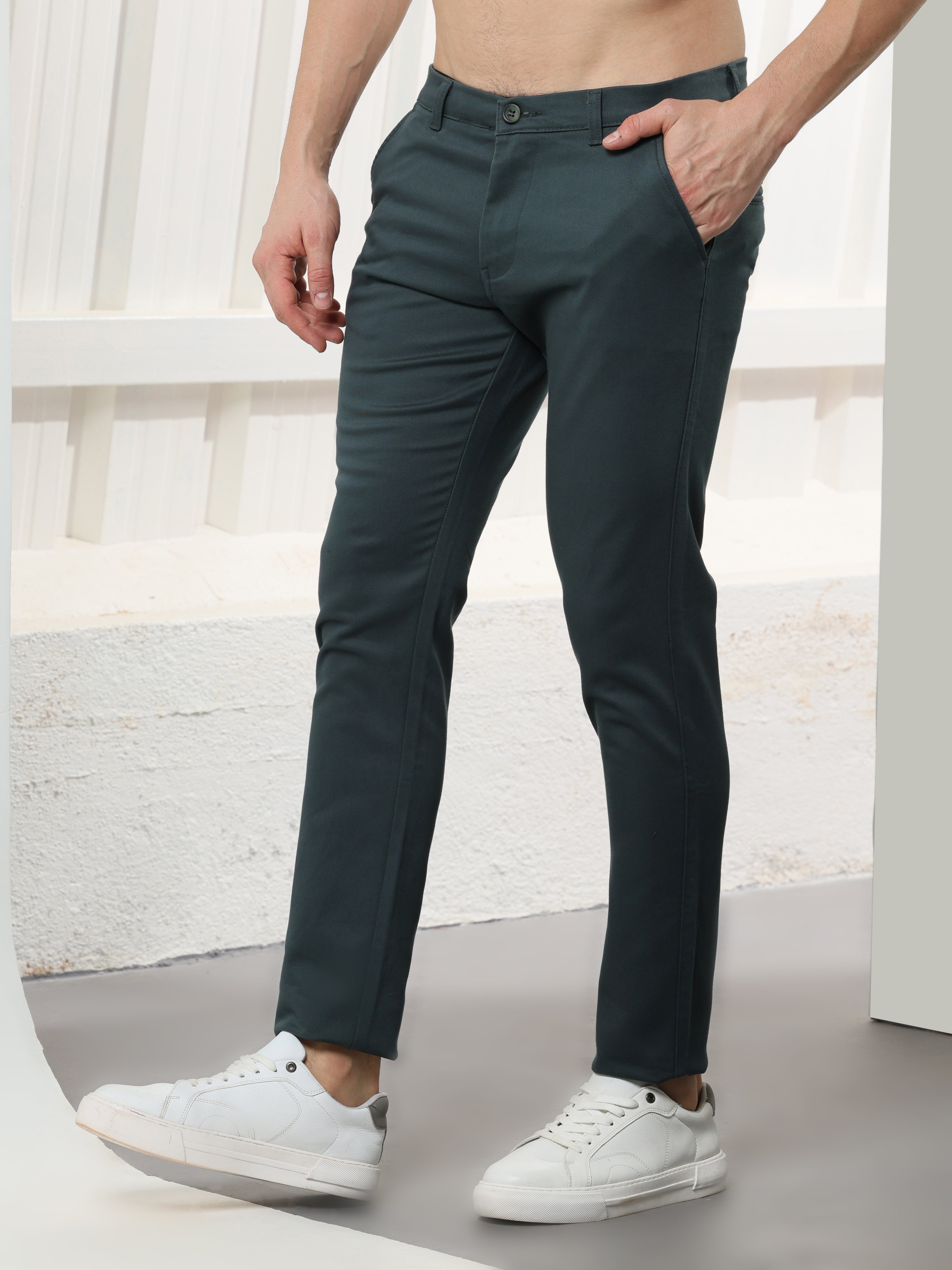 Slate Grey Stretch cotton trouser