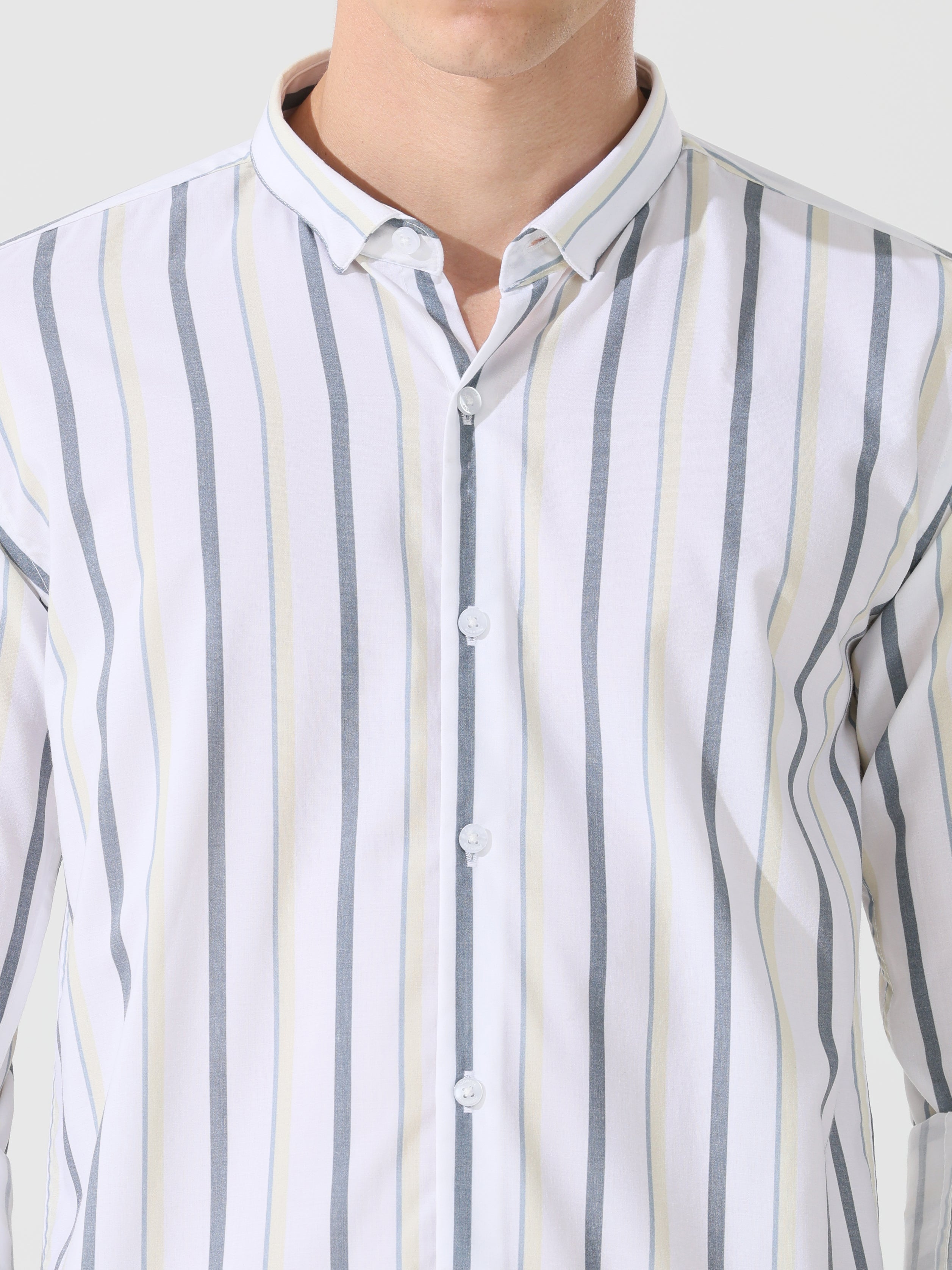 White Stripes Streak slim fit shirts