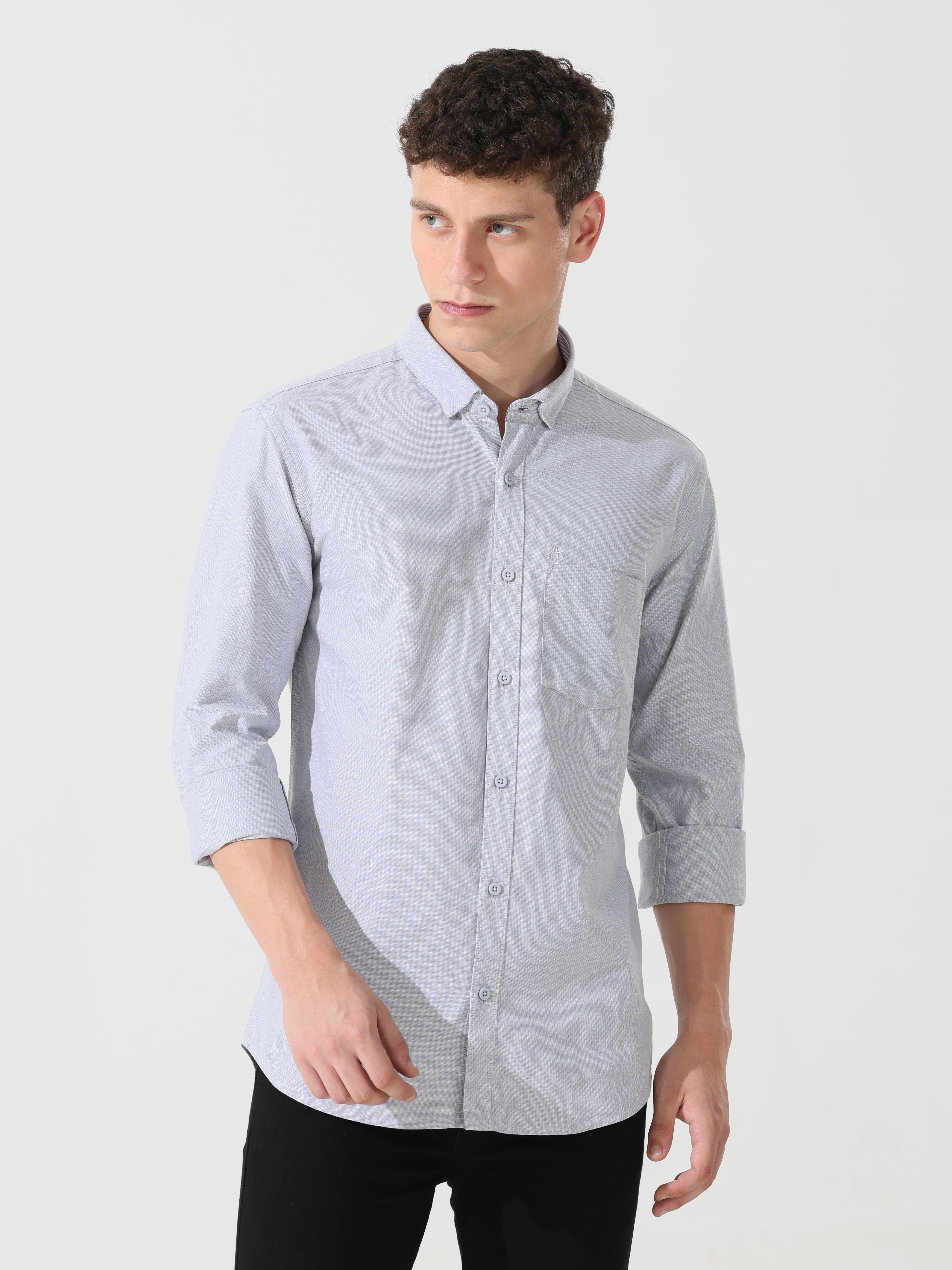 Oxford grey slim fit shirt