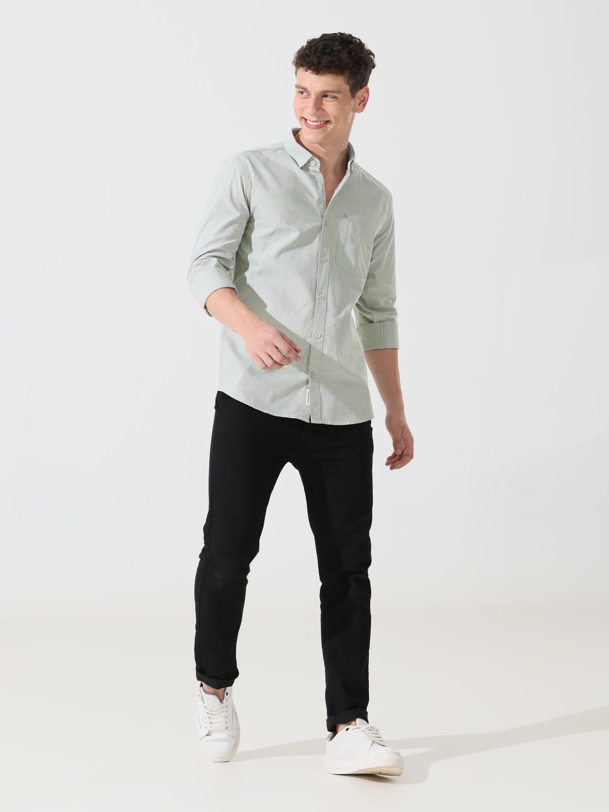 Oxford sage green slim fit shirt