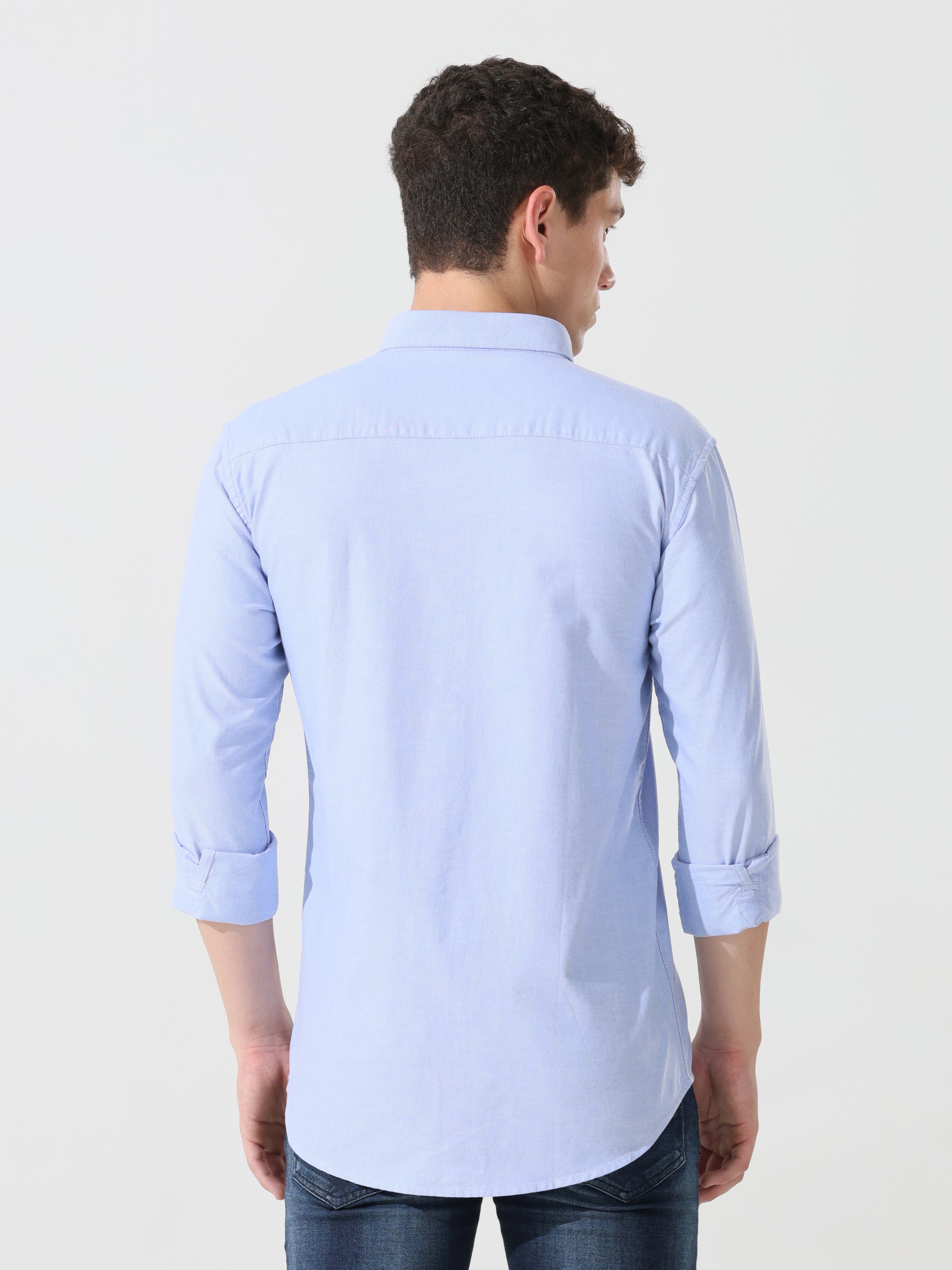 Oxford baby blue slim fit shirt