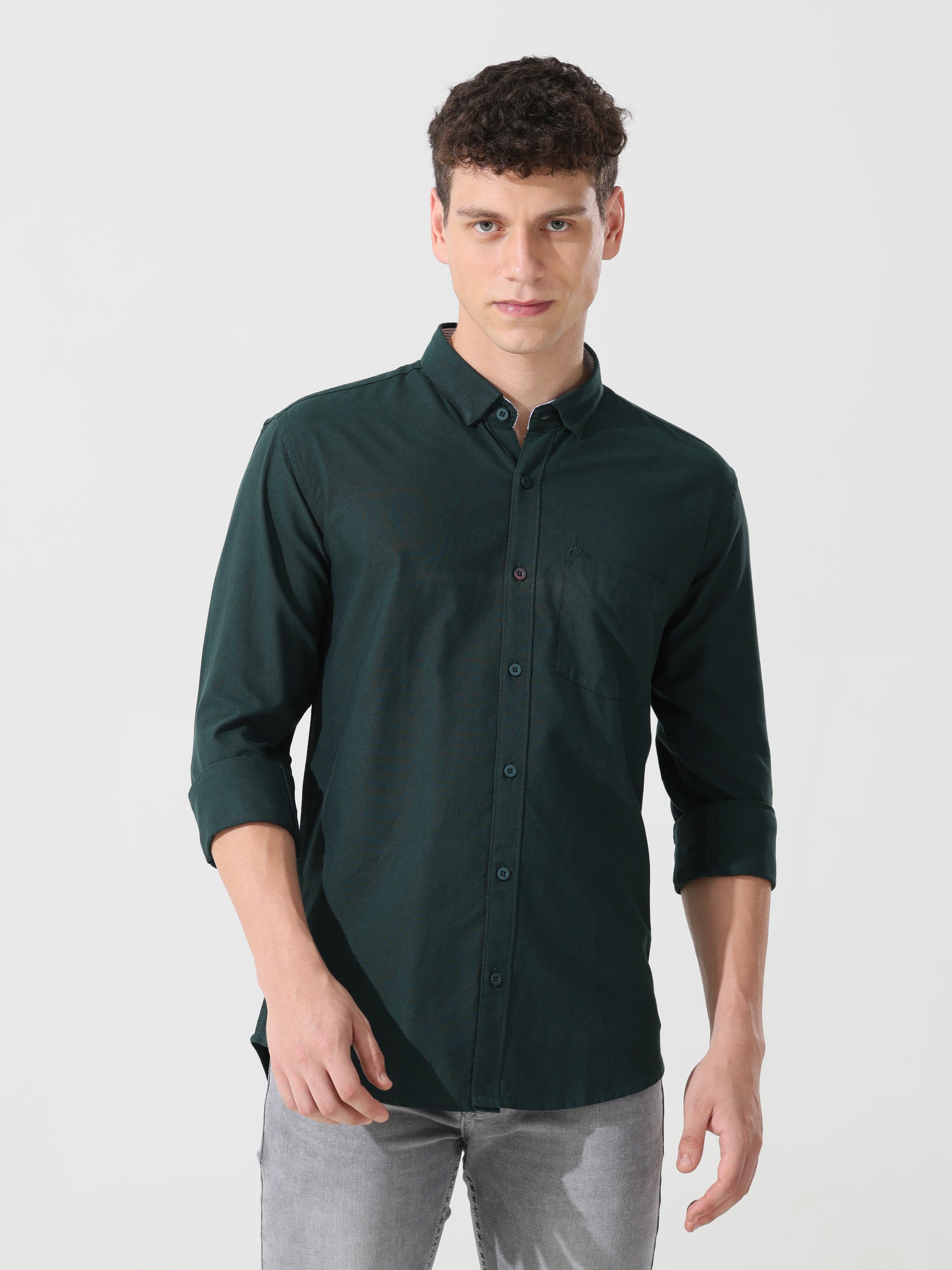dark green dress shirt Oxford pine green slim fit shirt – Address Apparels