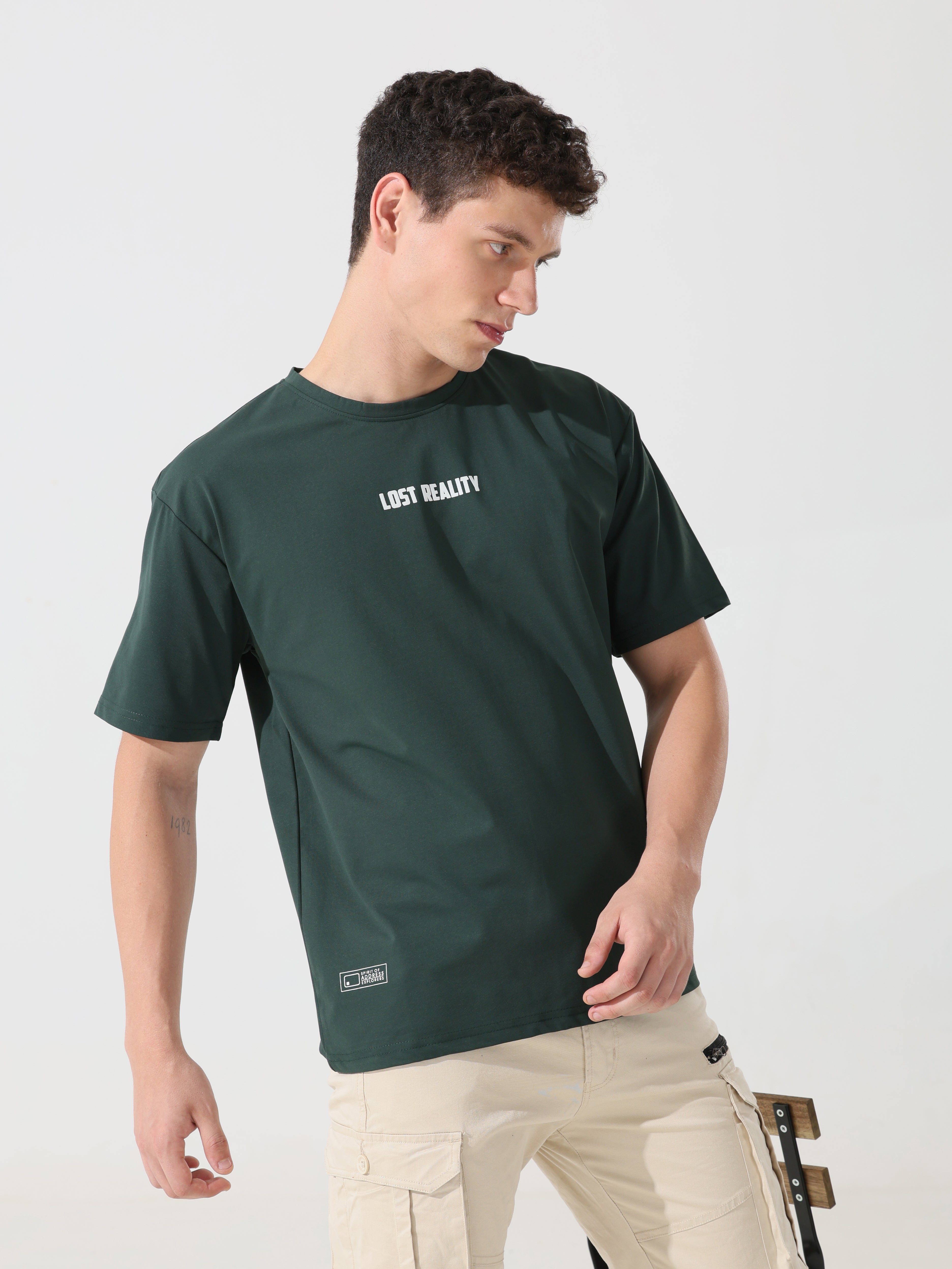 Lost reality Green half sleeve tee