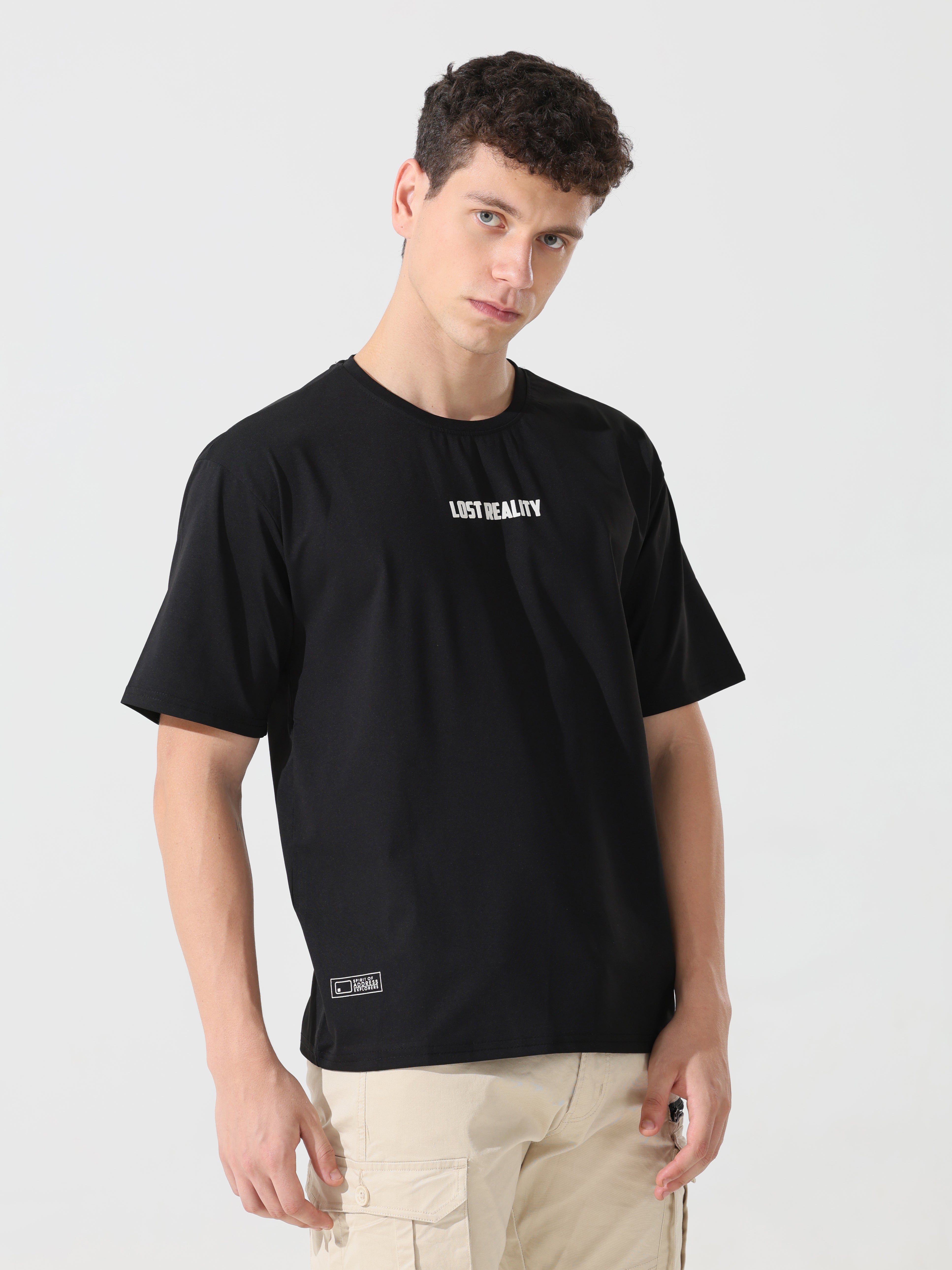 Lost reality Black half sleeve tee