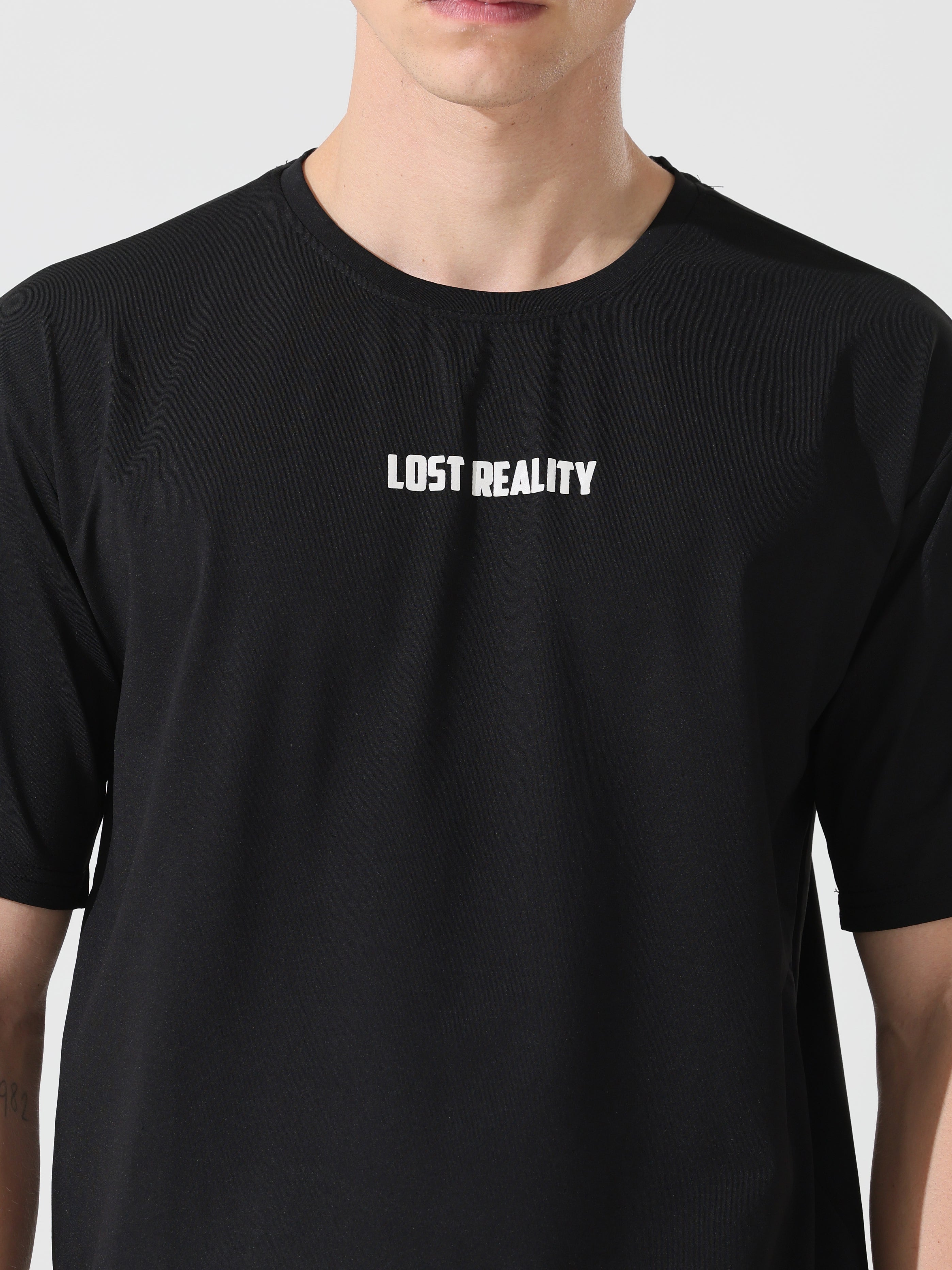 Lost reality Black half sleeve tee