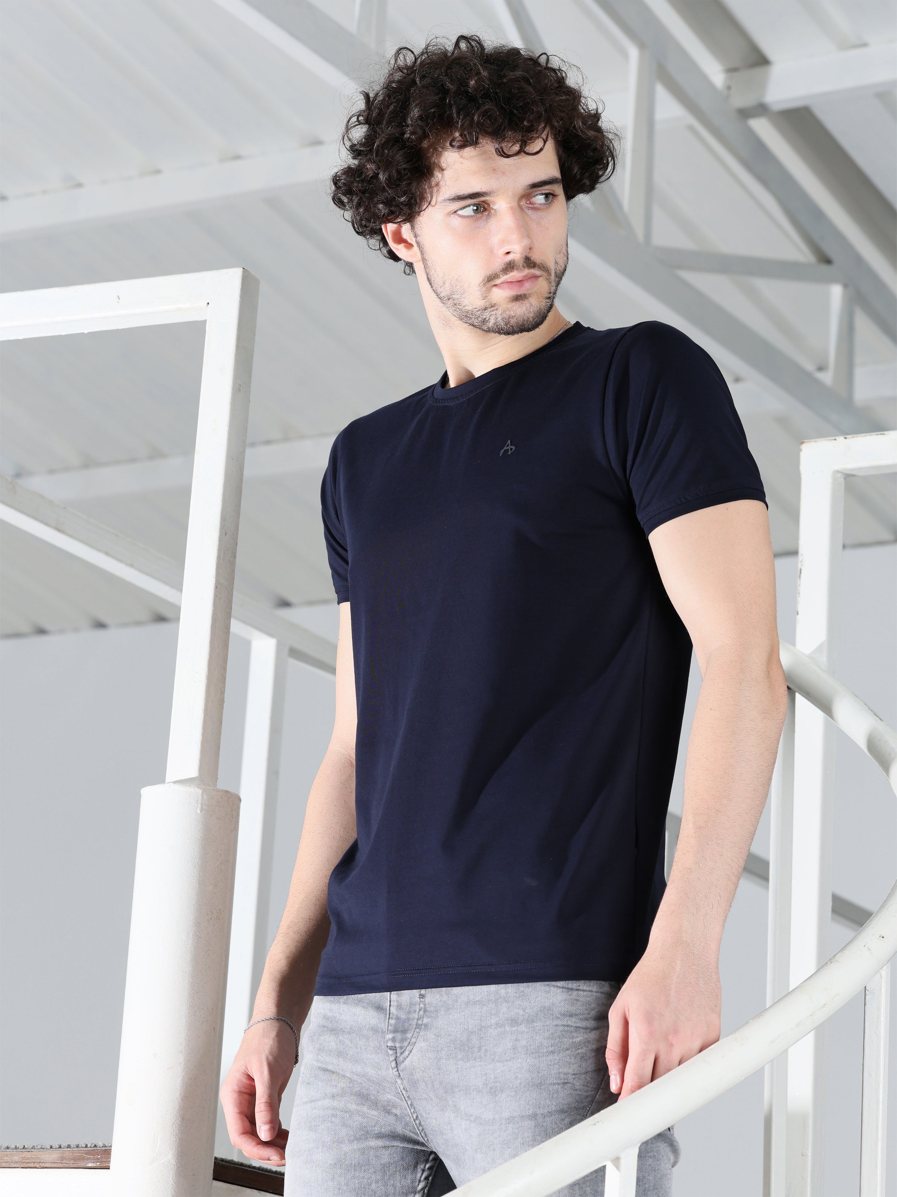 Address Navy blue tee