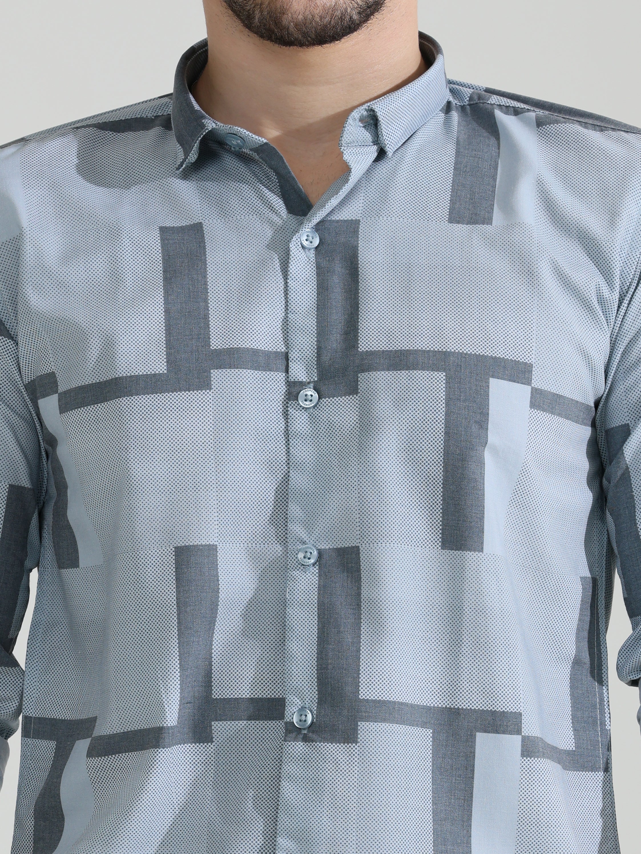 Wedgewood grey slim fit shirts