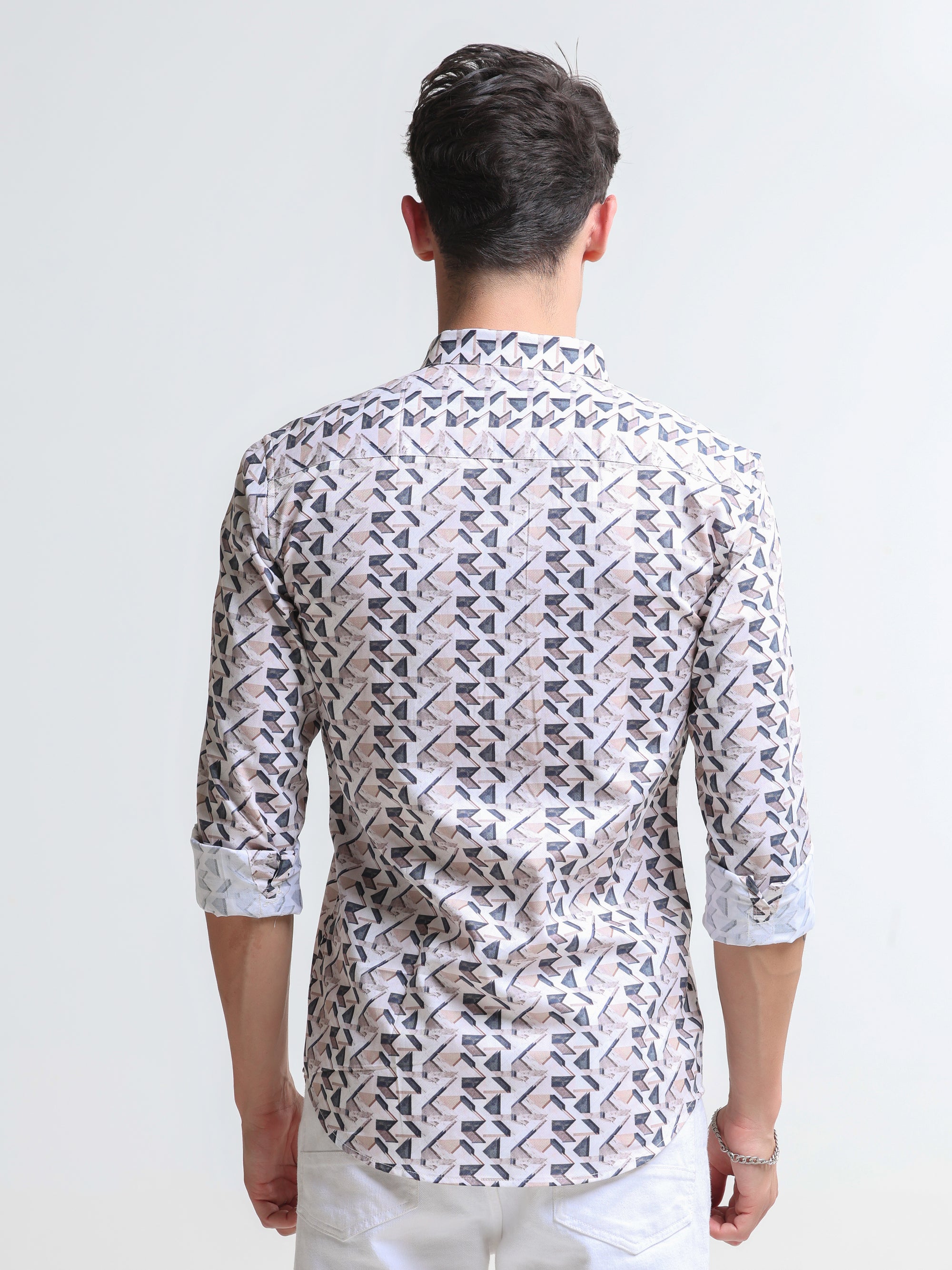 Creamy Elegance Slim Fit Full Sleeve