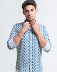 Teal Tranquility Slim Fit Full Sleeve