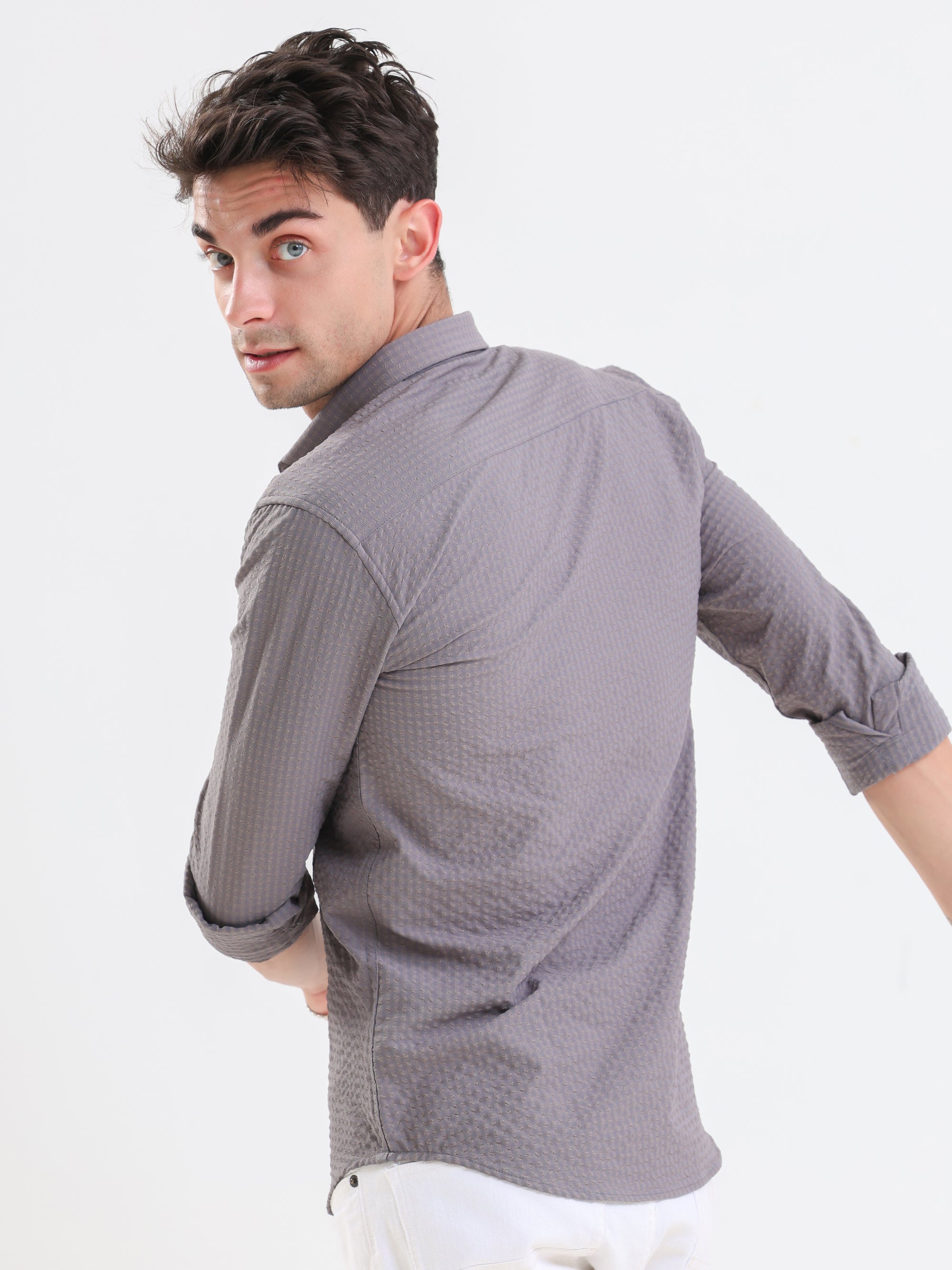 Shadow Charcoal Slim Fit Full Sleeve