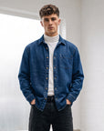 Relaxed Fit Navy Blue Denim Shirt