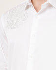 White Embellished Slim Fit Shirt