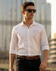 Slim Fit White Full Sleeve Shirt