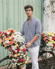Blue Check Relaxed Fit Full Sleeve Shirt