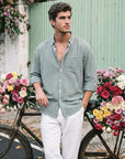 Green Check Relaxed Fit Full Sleeve Shirt