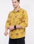 Lemon Yellow Relaxed Fit Printed Shirt