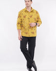 Lemon Yellow Relaxed Fit Printed Shirt