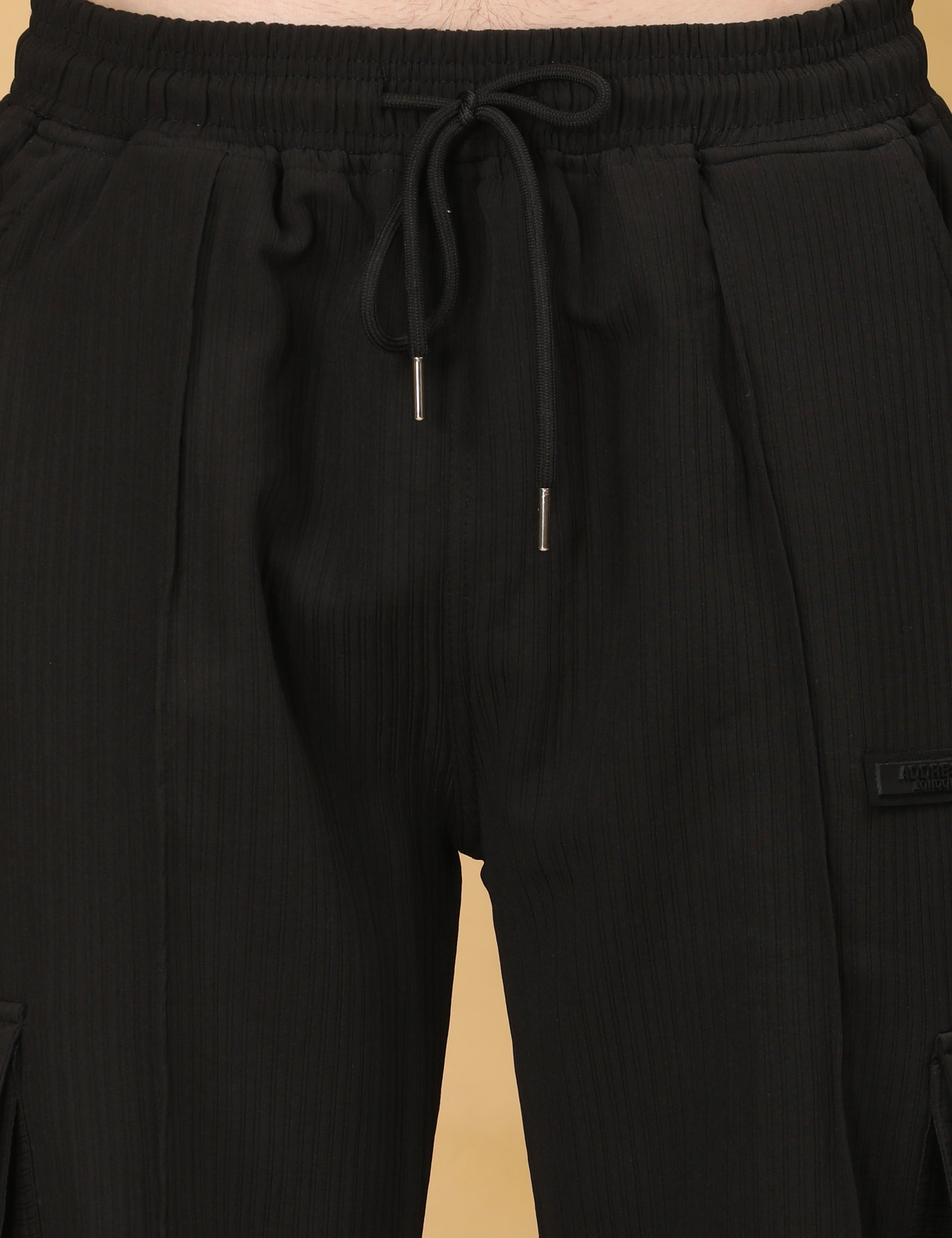 Extra Comfort Regular Fit Black Cargo Pants