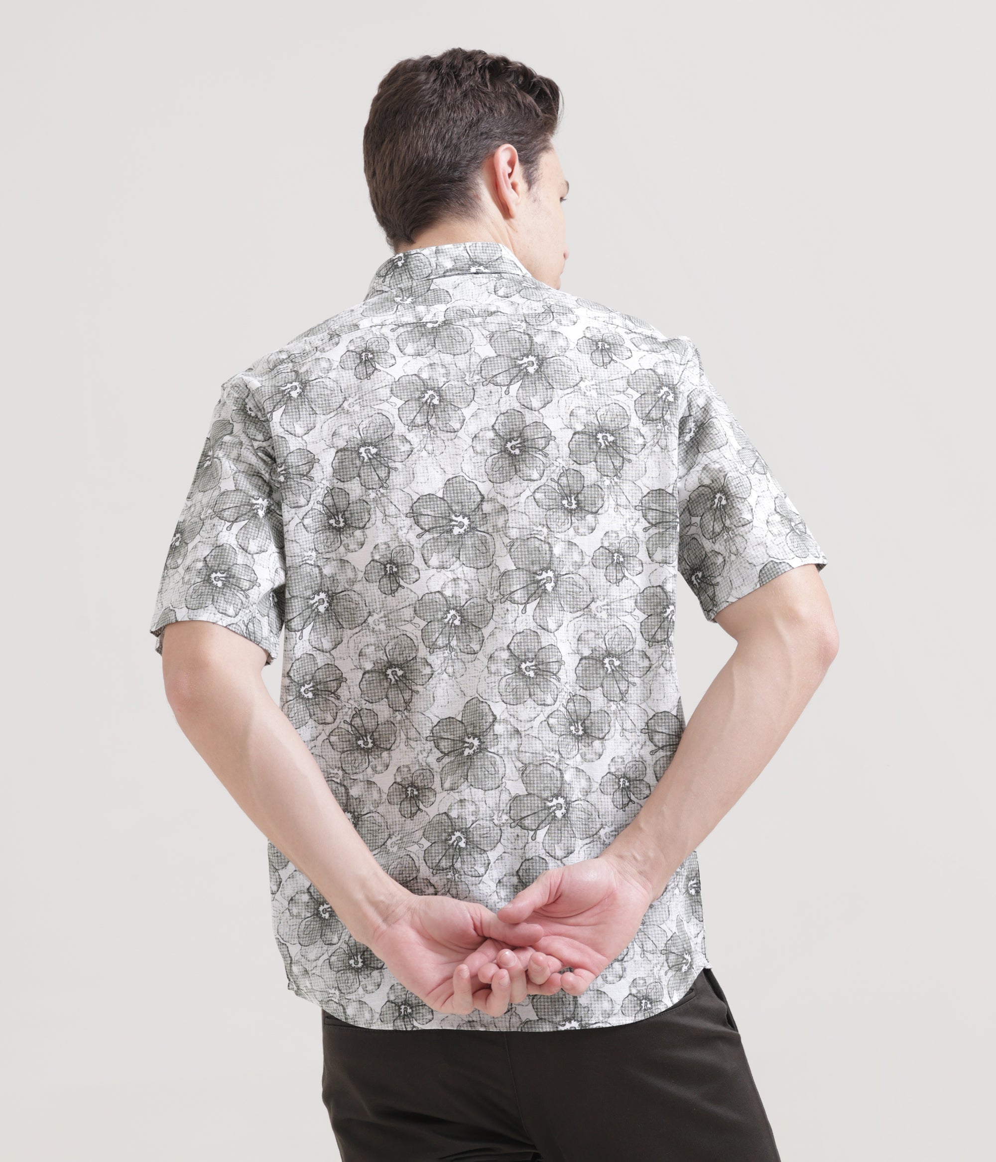 Olive Half Sleeve Slim Fit Shirt: Versatile Classic