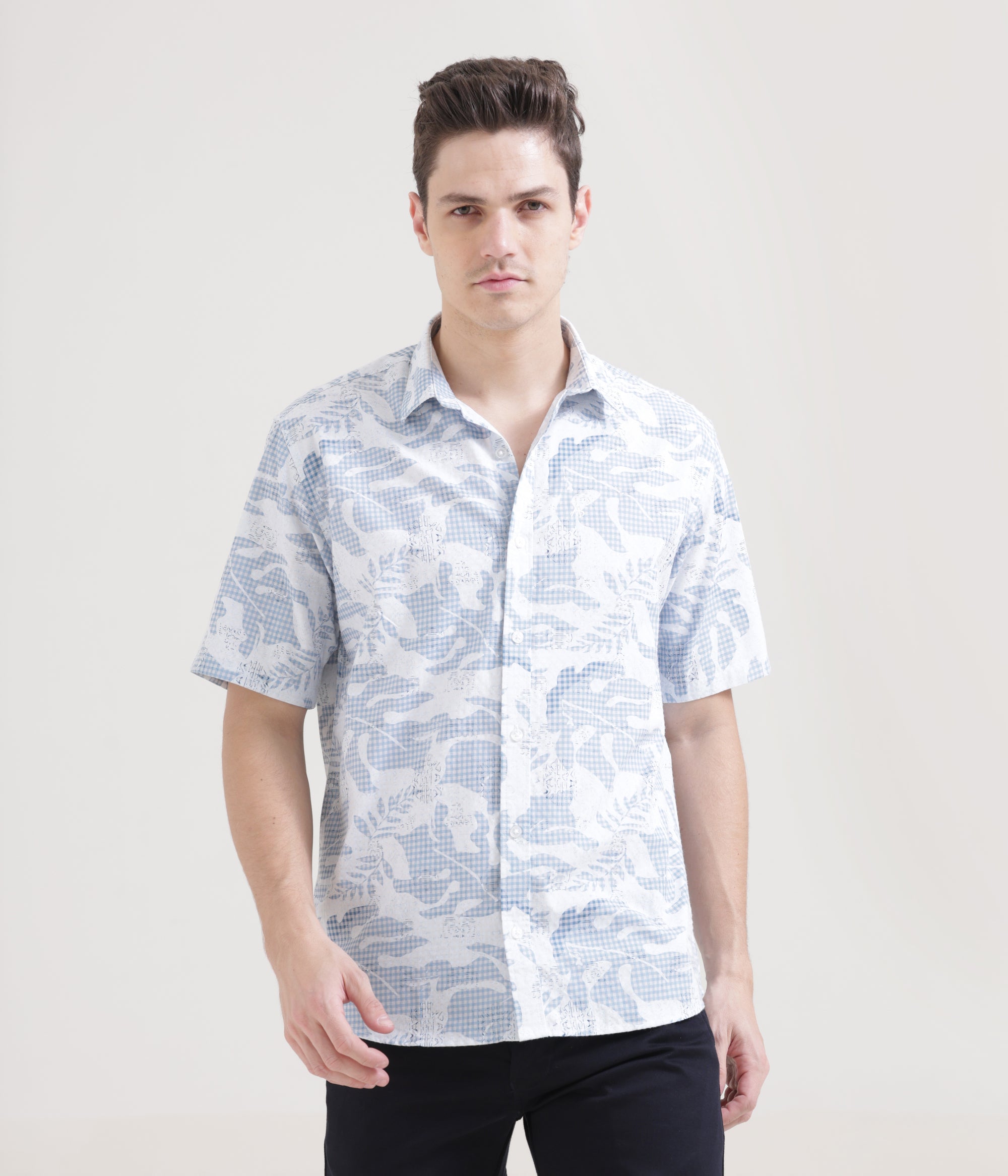Blue Half Sleeve Classic Fit Shirt: Versatile Style