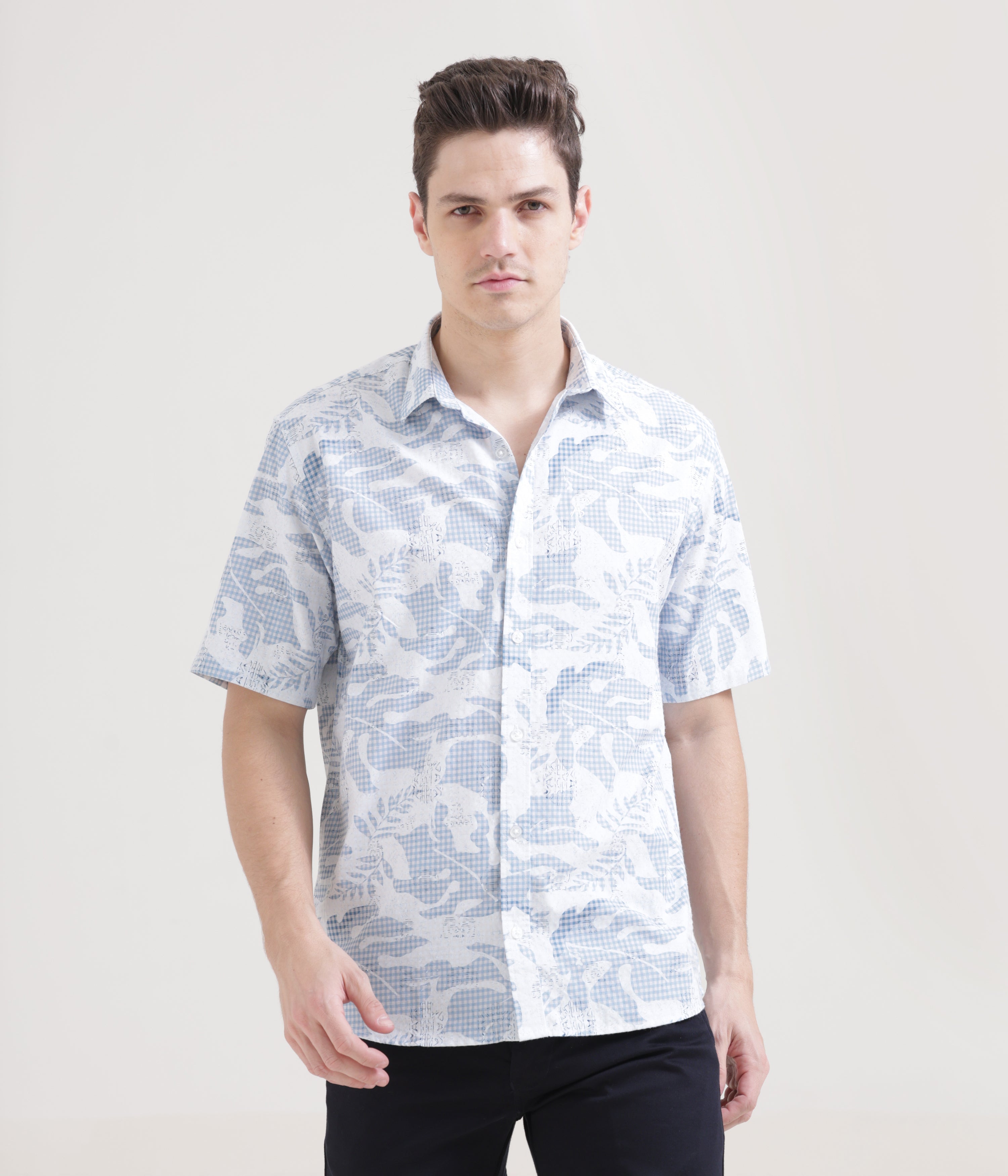 Blue Half Sleeve Classic Fit Shirt: Versatile Style