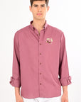 Wild Orchid Embroidered Relaxed Fit Linen Shirt