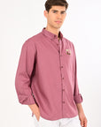 Wild Orchid Embroidered Relaxed Fit Linen Shirt