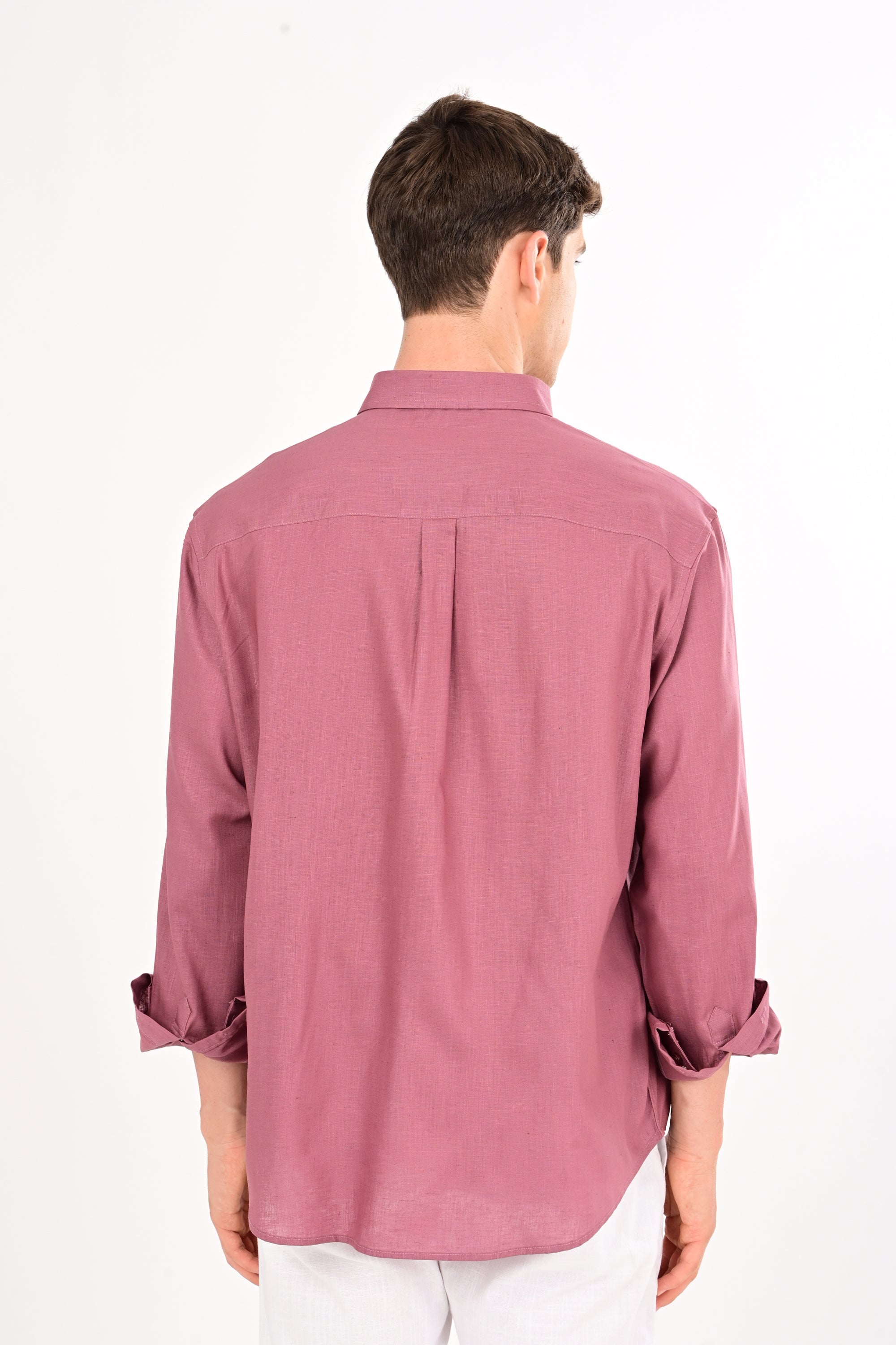 Wild Orchid Embroidered Relaxed Fit Linen Shirt