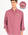 Wild Orchid Embroidered Relaxed Fit Linen Shirt