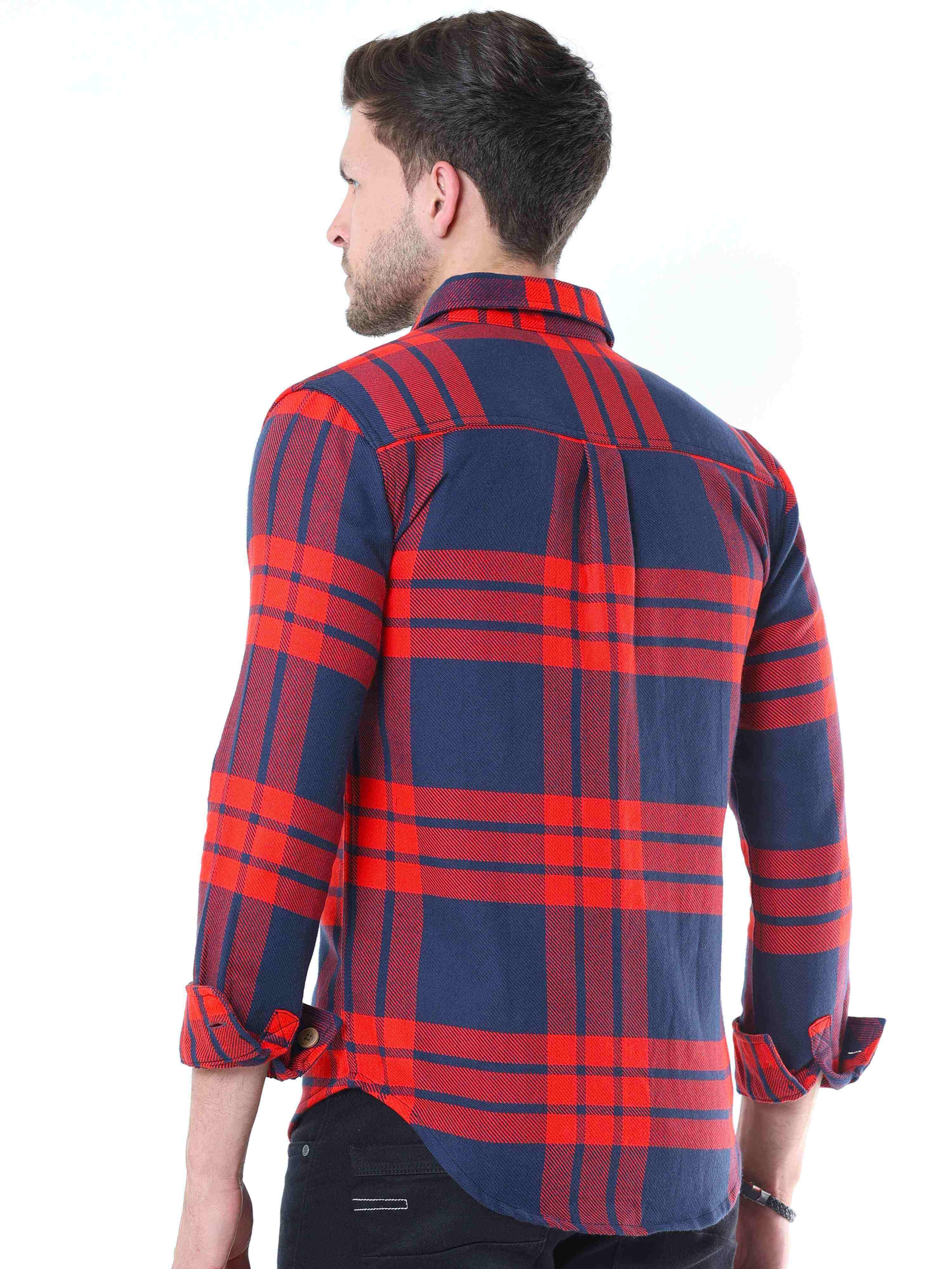 Red Casual Check Shirt