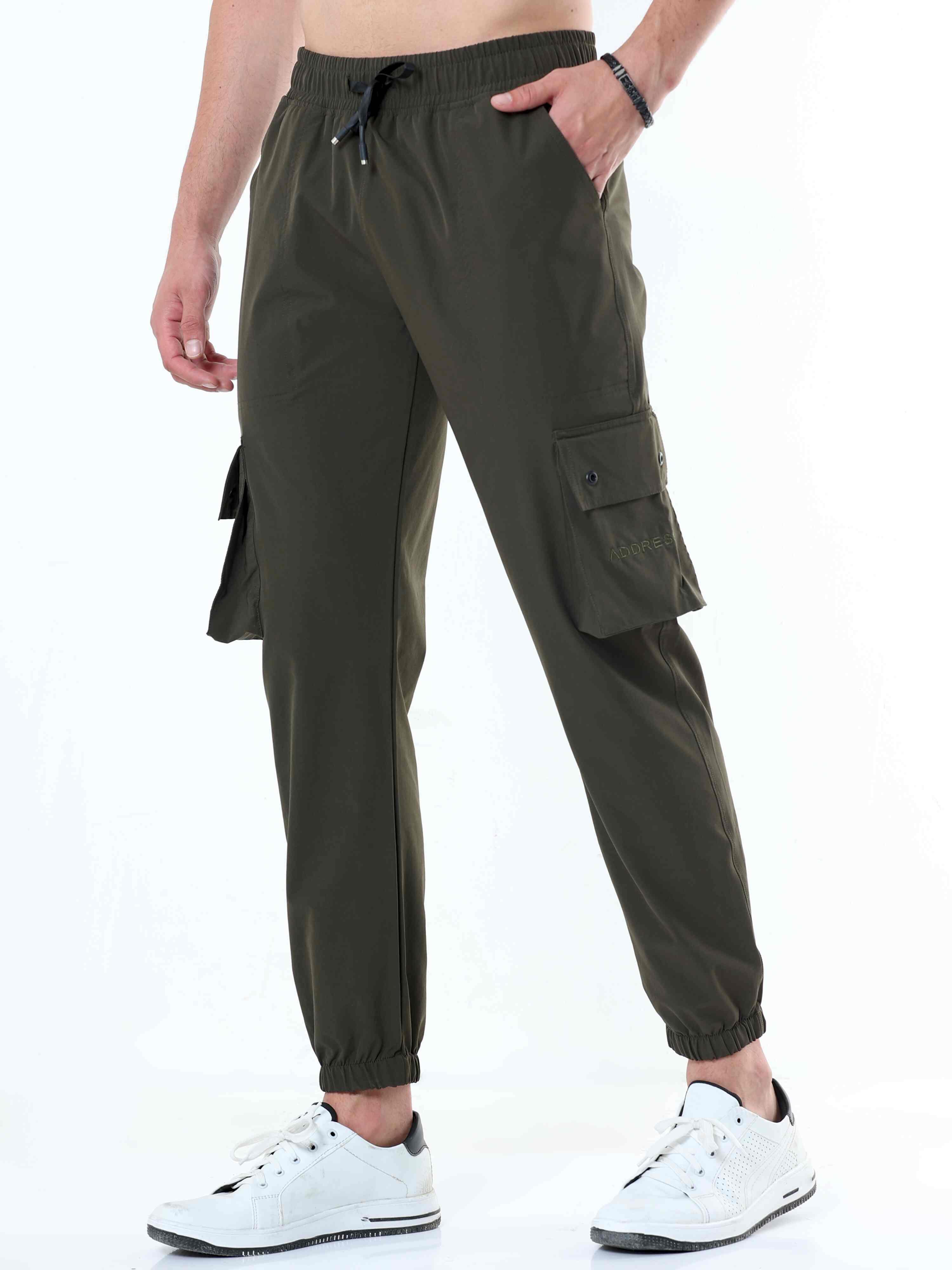 Olive Solid Cargo Pant