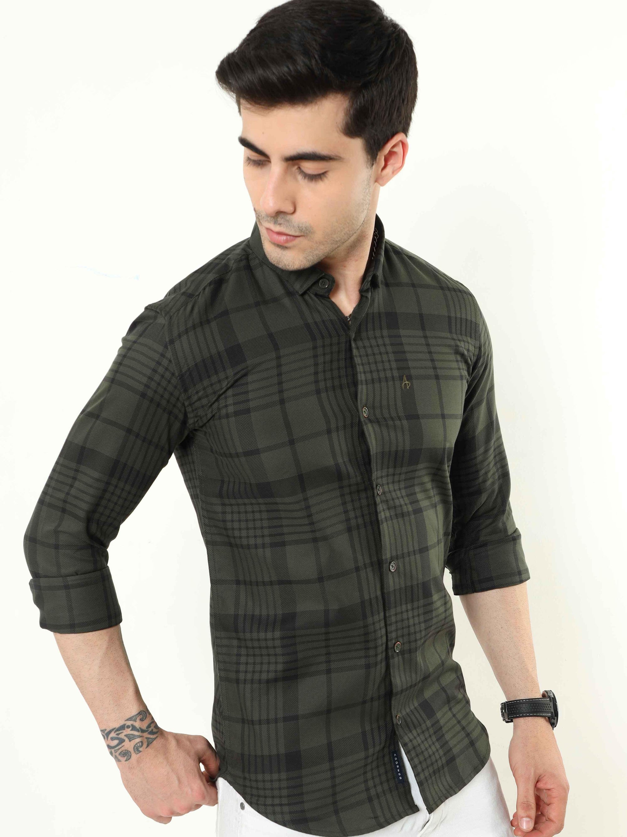 Olive Slim Fit Shirt