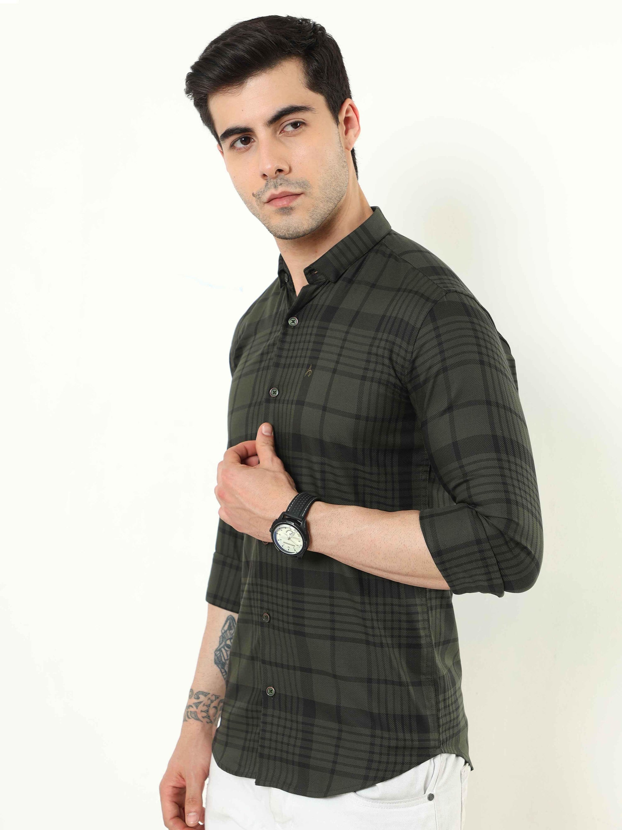 Olive Slim Fit Shirt