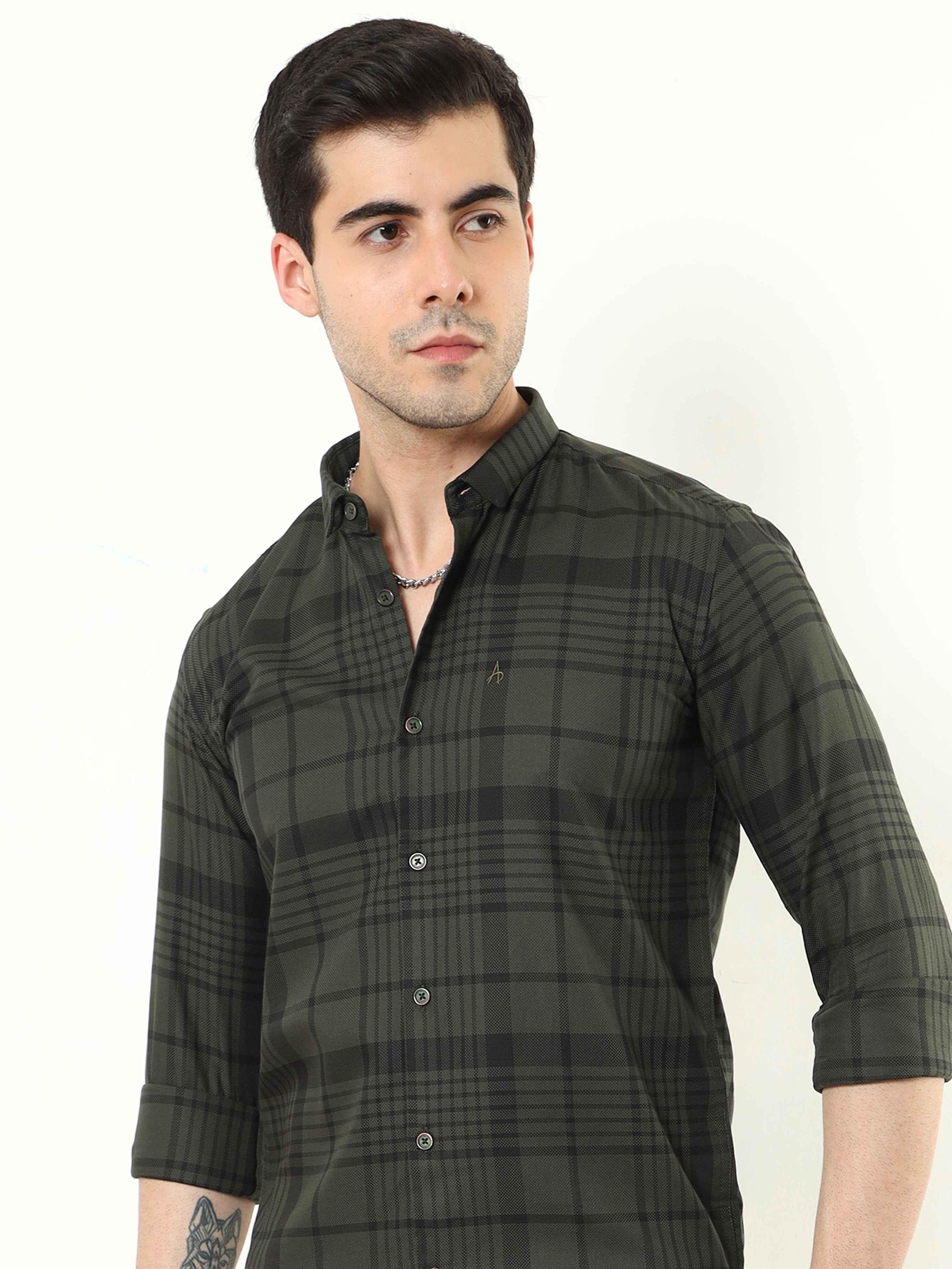 Olive Slim Fit Shirt