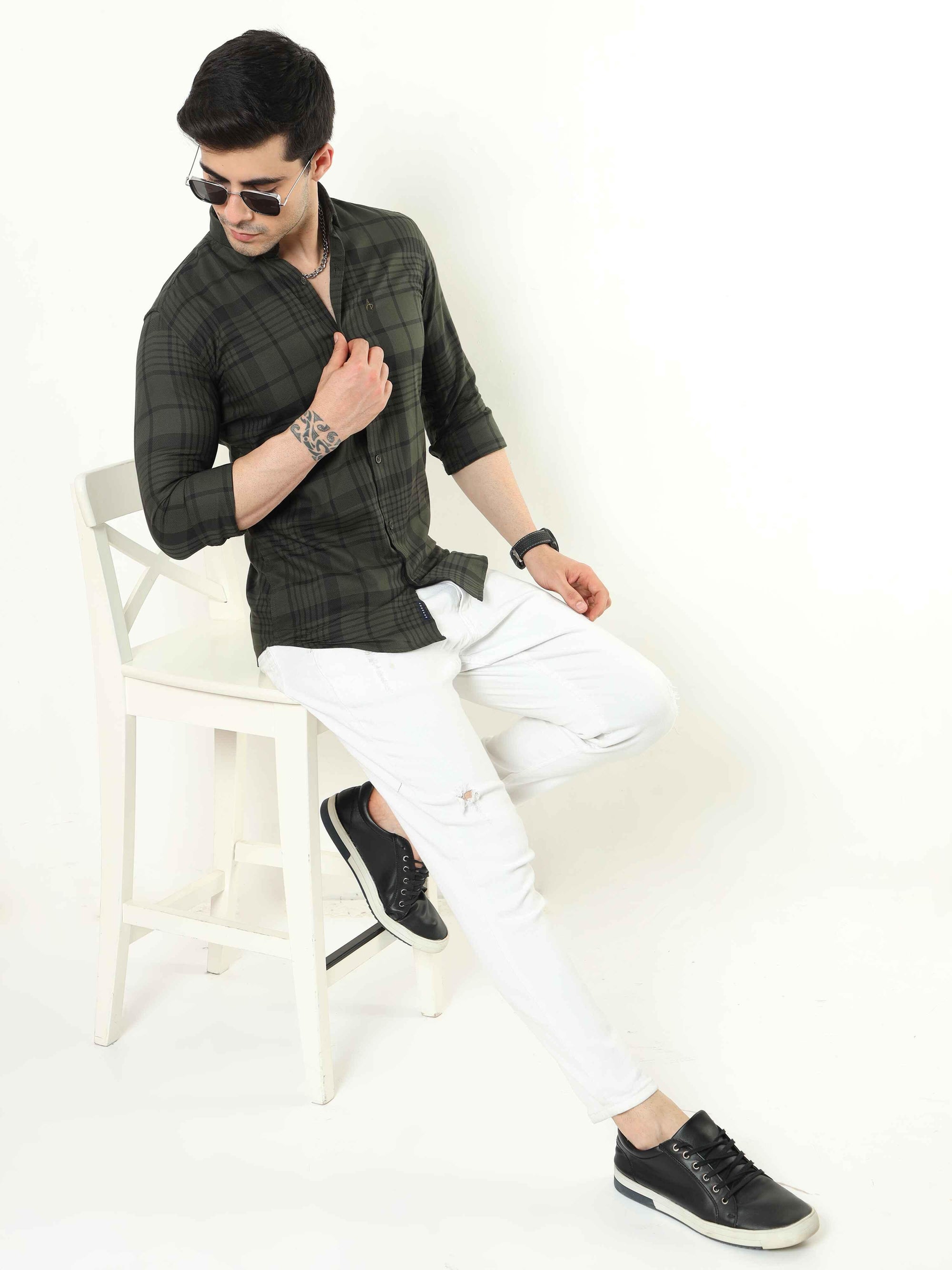 Olive Slim Fit Shirt