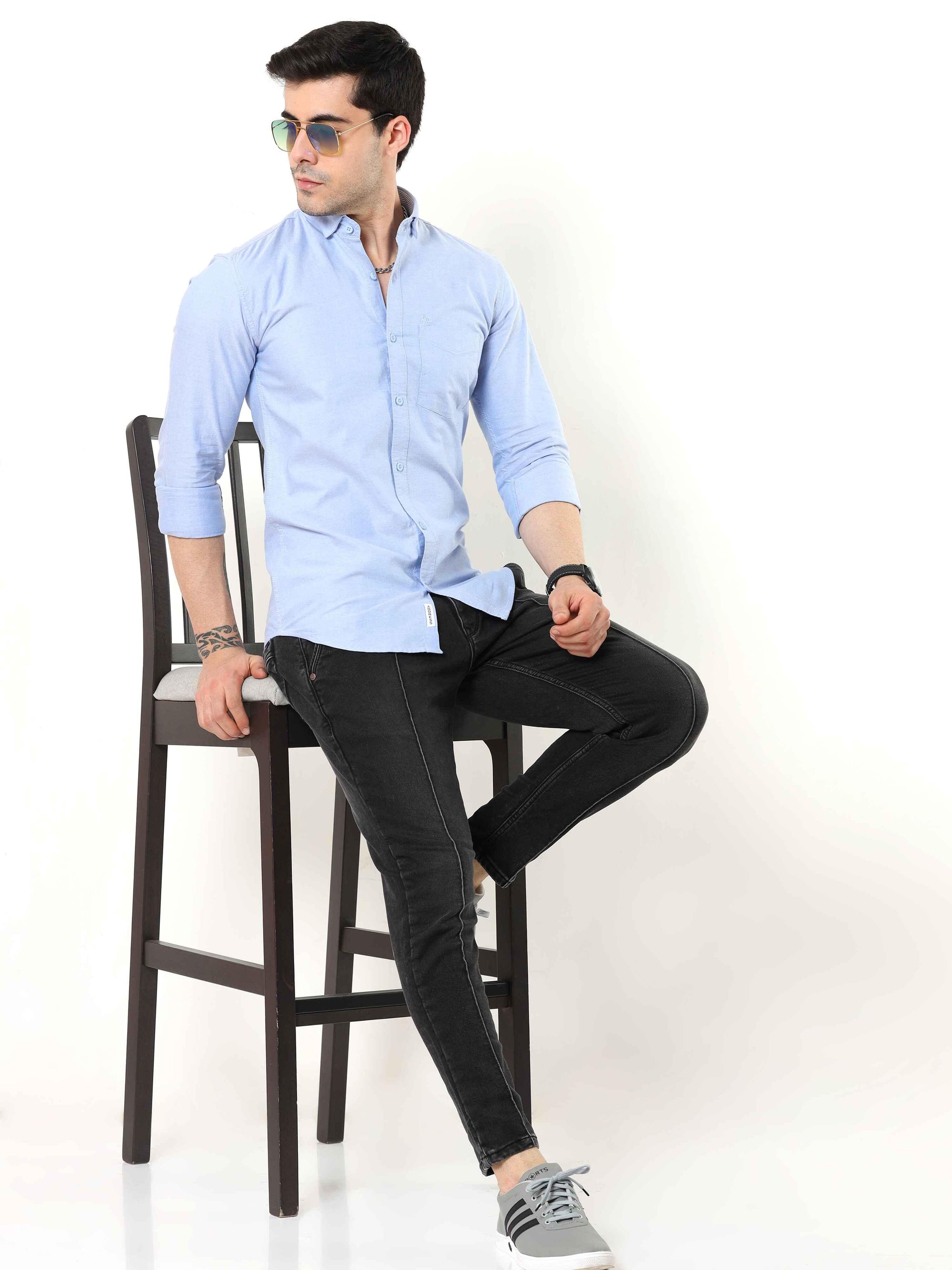 Baby Blue Slim Fit Shirt