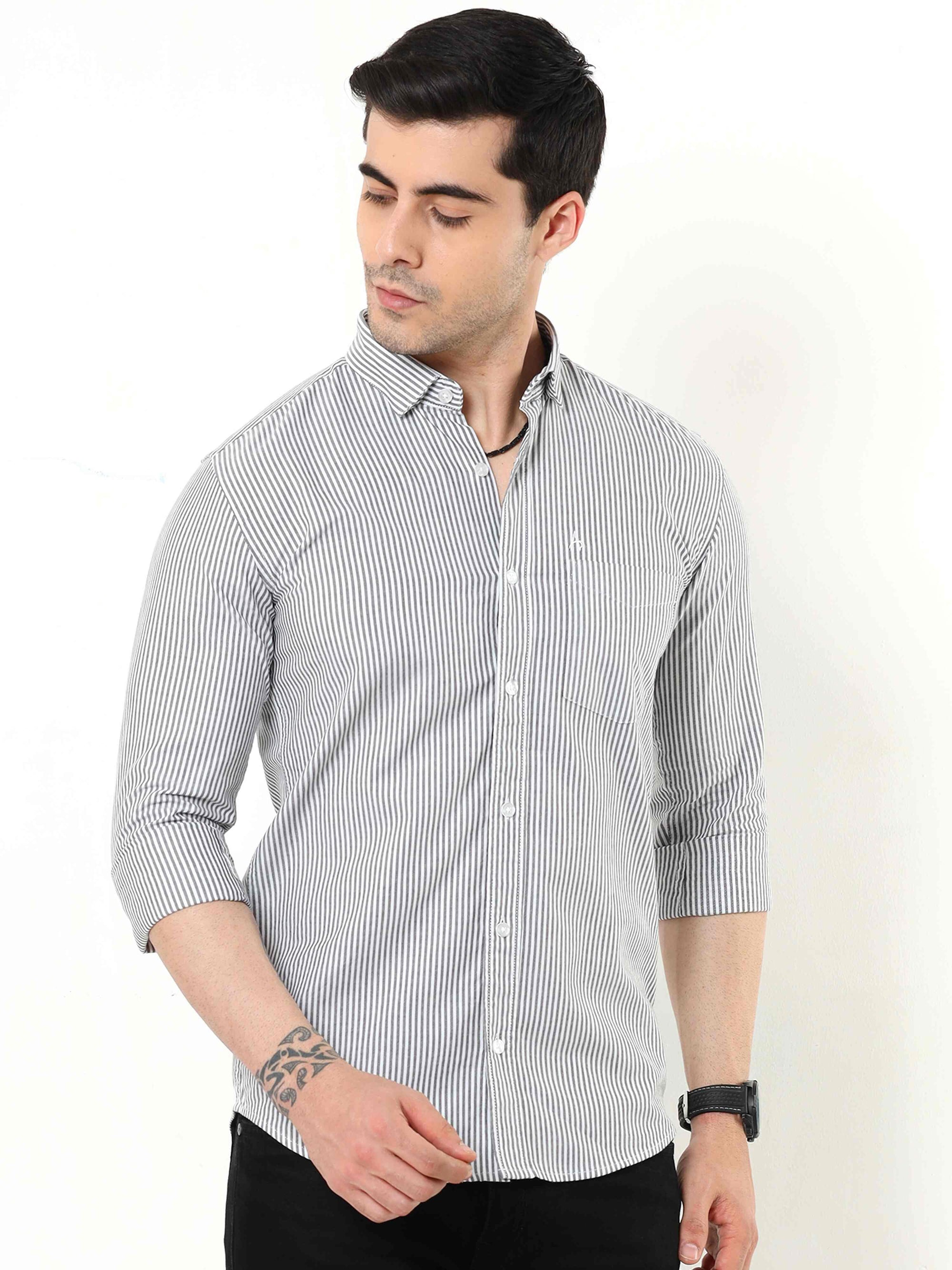 Black Stripes Slim Fit Shirt
